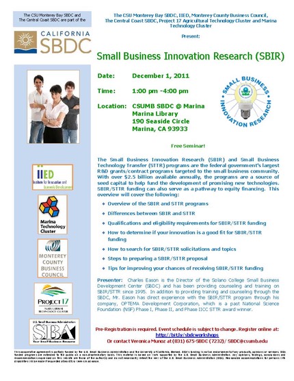 SBIR Flyer 12.1.11